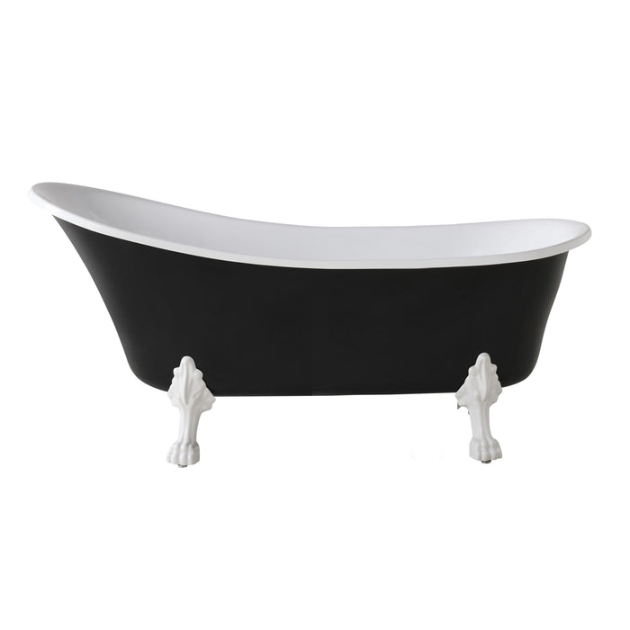 Alto Black Bath 1700mm with White Feet Package