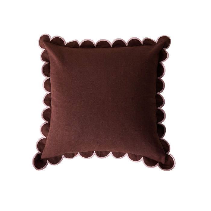 Aerin Scallop Cushion Chocolate 45cm