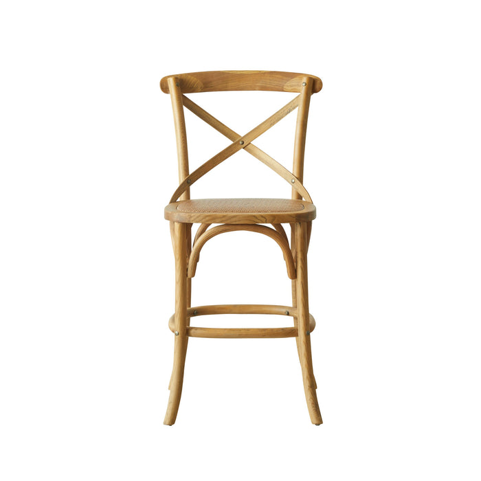 Provincial Cross Back Dining Stool Natural Oak