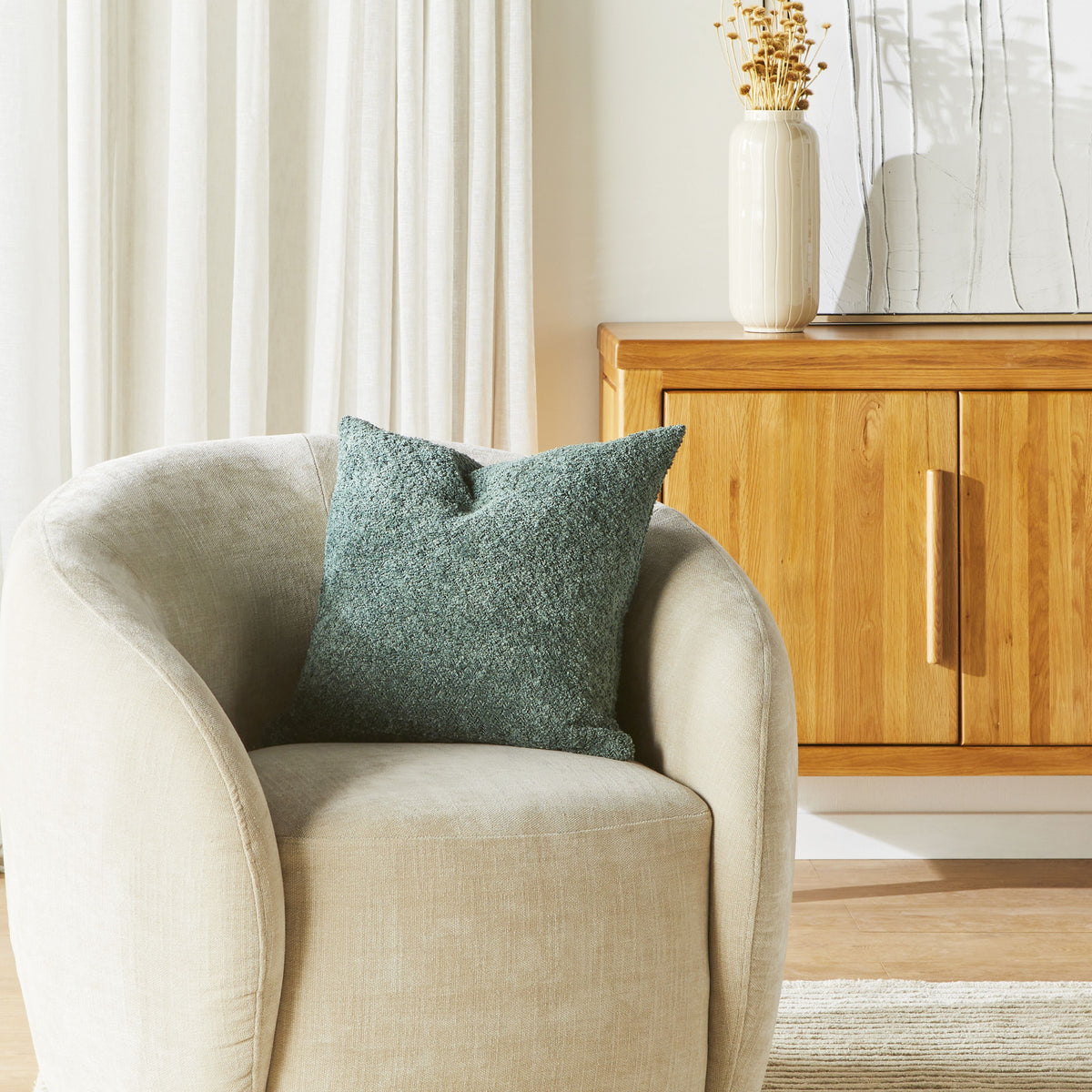 Byron Boucle Cushion Forest 45x45cm – Early Settler NZ