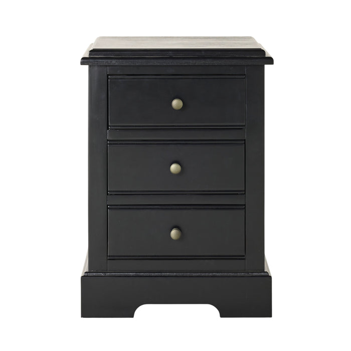 Clover 3 Drawer Bedside Table Black