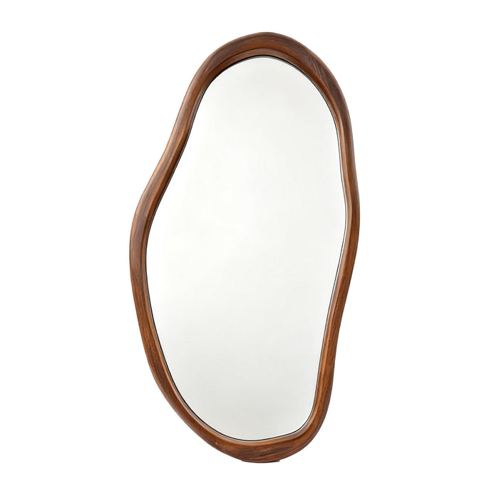 Fluid Wooden Wall Mirror Walnut 118x58cm