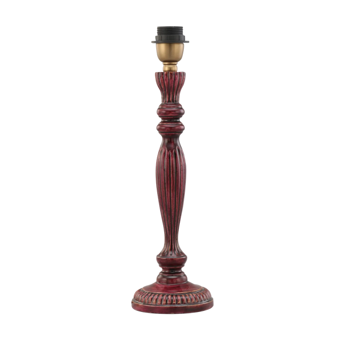 Zarina Meena Deep Red Wooden Table Lamp Base 13x13x36cm