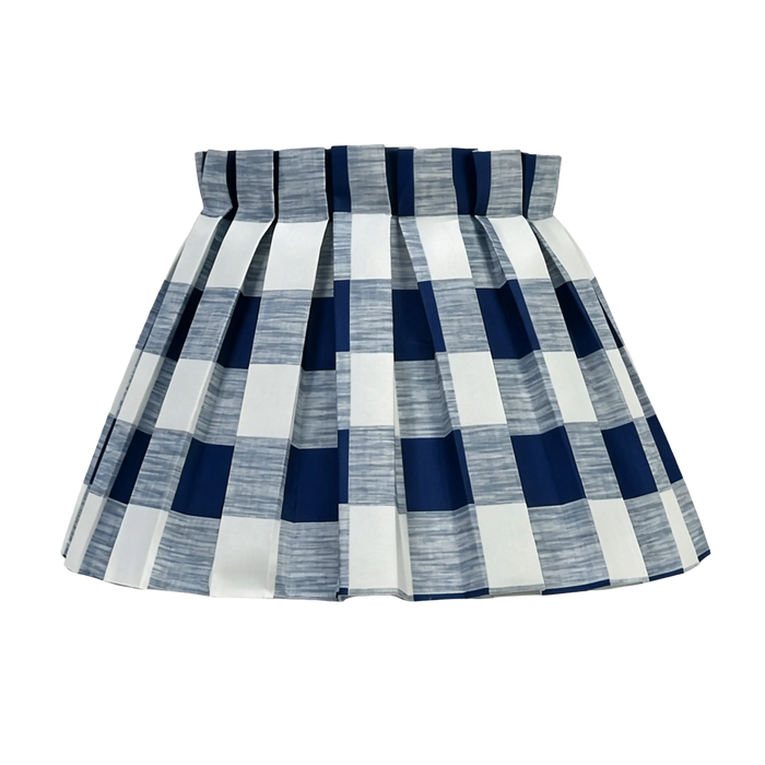 Elsie Gingham Tapered Shade Navy 25cm