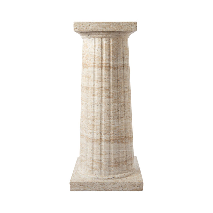 Column Pedestal Faux Travertine Plant Stand