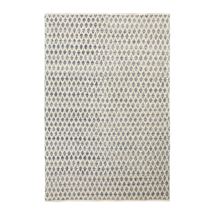 Kira Diamond Hand Woven Blue & Cream Rug 240x150cm