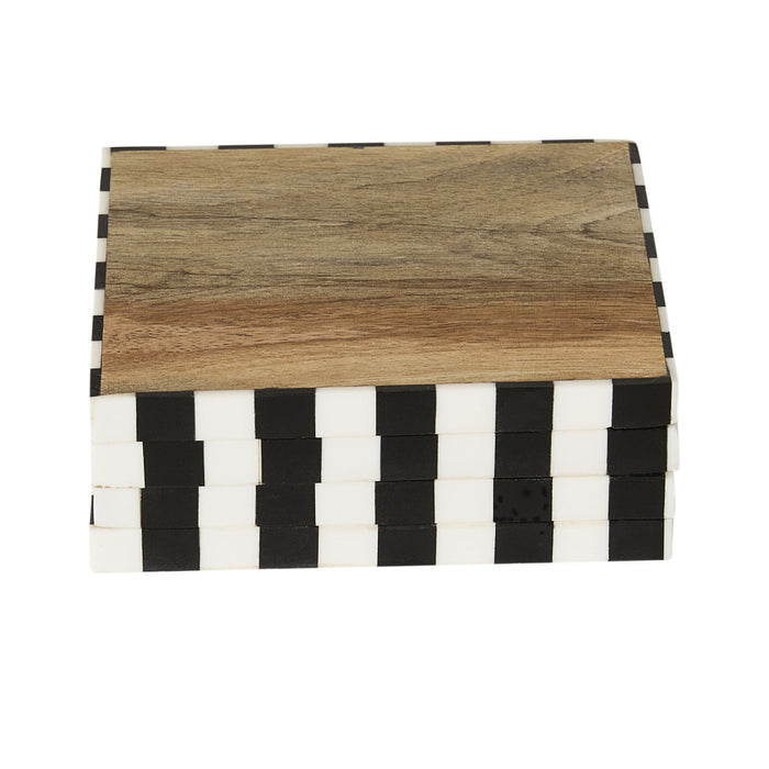 Checkerboard Trim Square Coasters