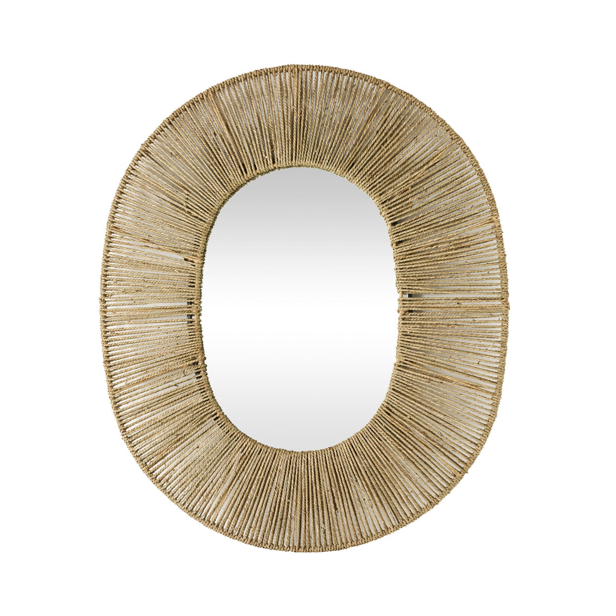 Cassis Twisted Seagrass Oval Wall Mirror 80x2.5x100cm – Early Settler NZ