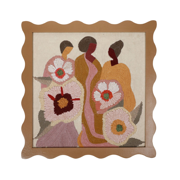 Bloomed Muses Embroidered Framed Wall Art