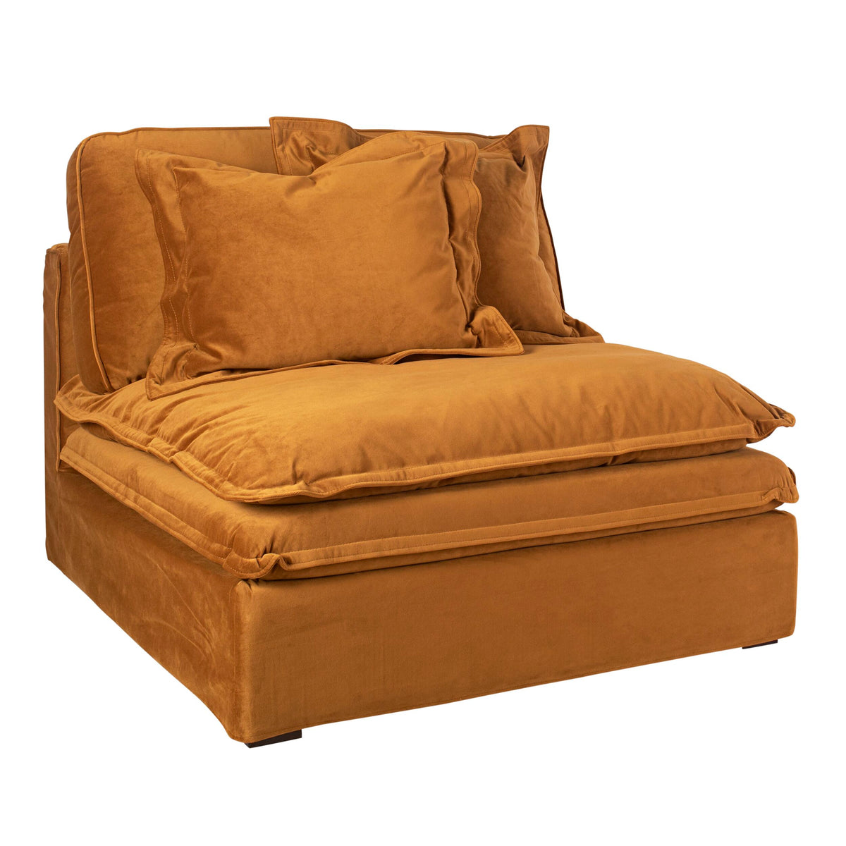 Slouch 1 Seater Centre Module Velvet Sofa Yellow Gold C056 Early