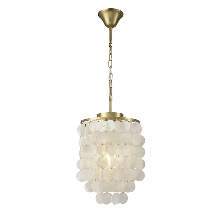 Mirella 1 Light Capiz Pendant 30x54cm