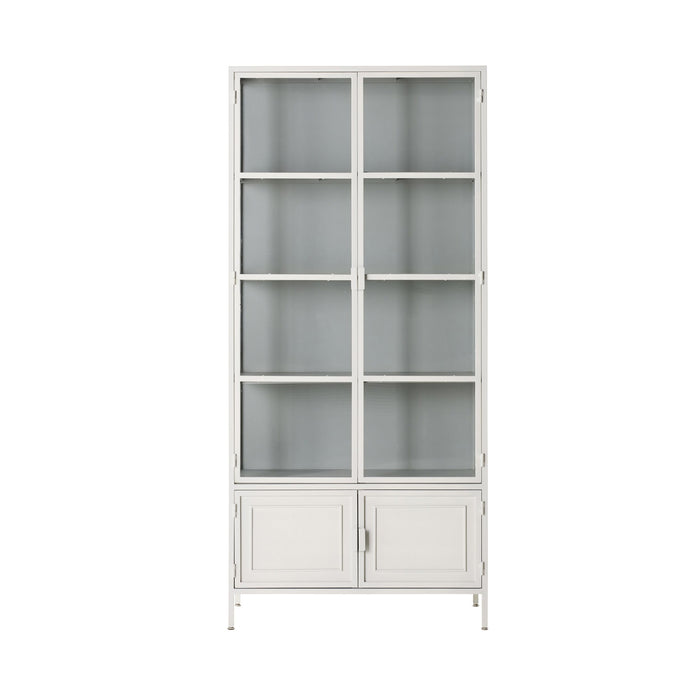 Nero 4 Door Display Cabinet 201 x 92cm White & Grey