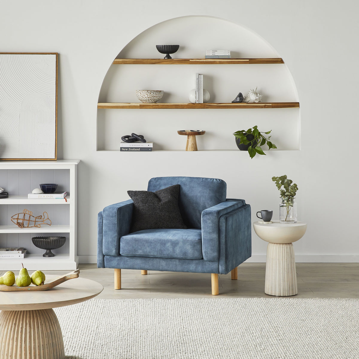 Finch Armchair Haven Denim – Early Settler NZ