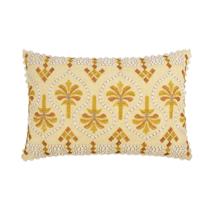 Luma Tile Embroidered Cushion Gold 60x40cm