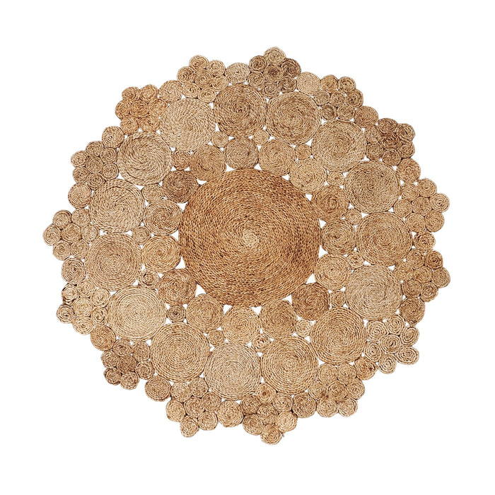 Cochin Hand Stitched Natural Round Rug 120cm
