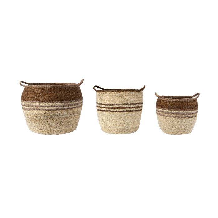 Marcello Striped Basket Set of 3 Natural Coast