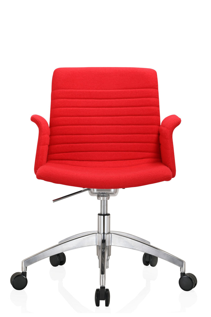 Ariya Mid Back Cashmere Desk Chair with arms Colour Red Early Settler NZ