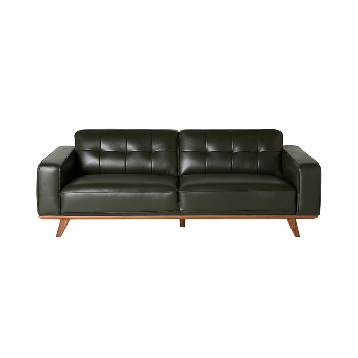 Carson 3 Seater Leather Sofa Fern Green