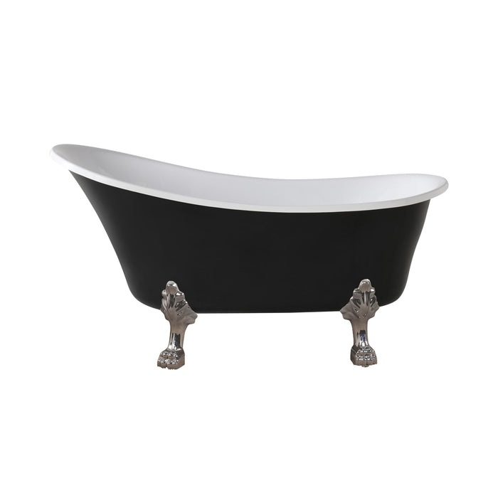 Alto Black Bath 1520mm with Chrome Feet Package