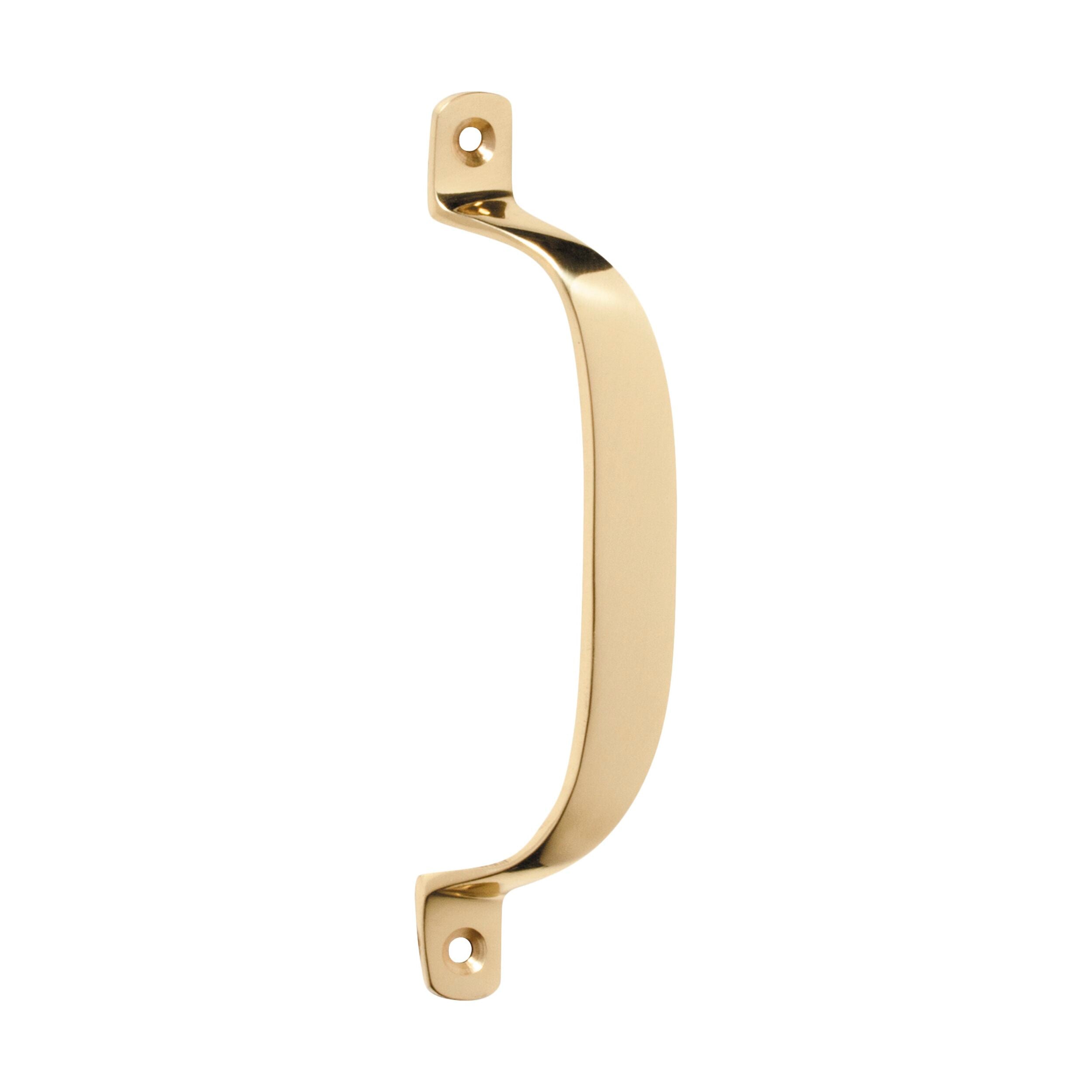 1486 Pull Handle Offset Polished Brass H130xP23mm