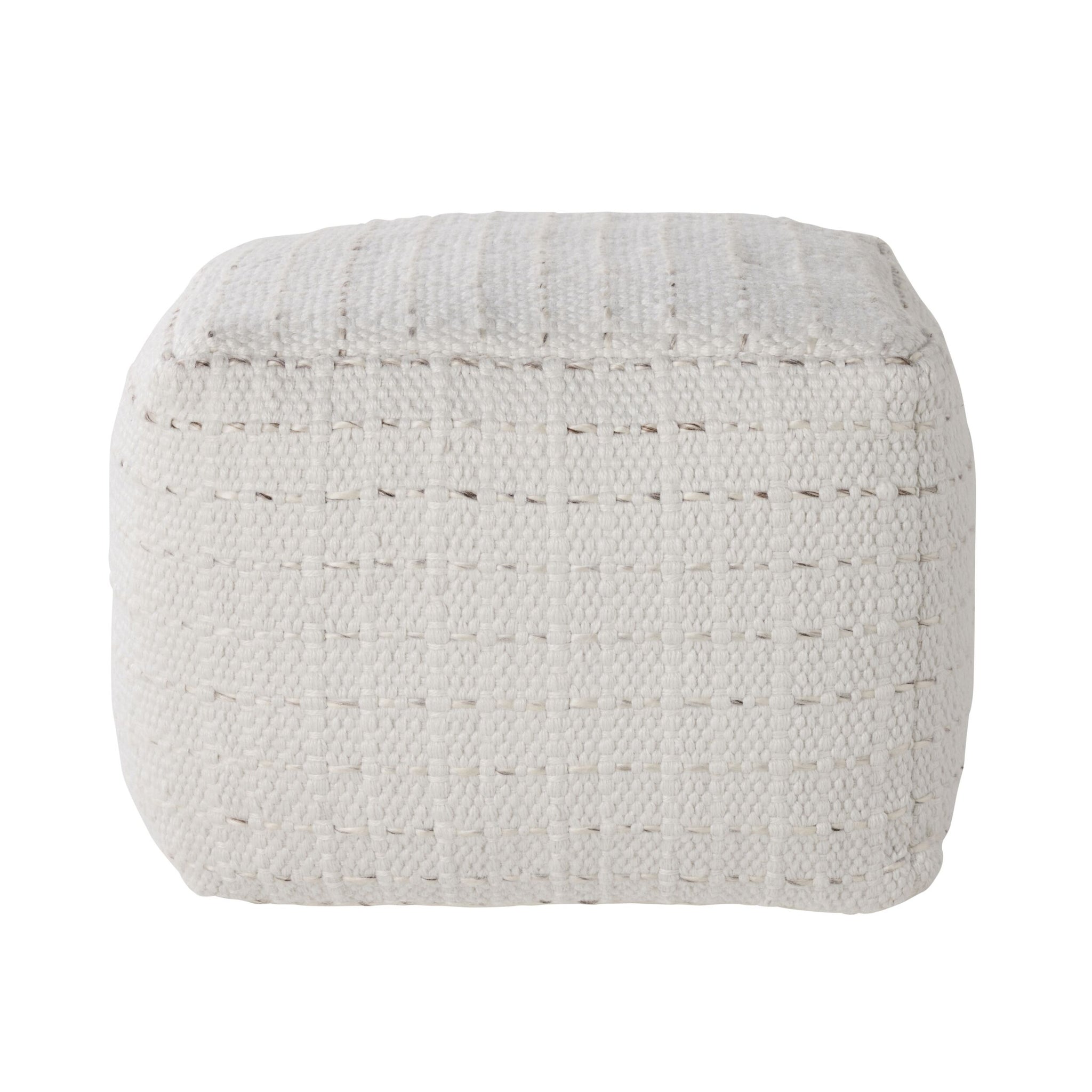 Coogee Slub Woven Square Pouf