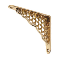 1543 Shelf Bracket Ornate Polished Brass H80xP100mm