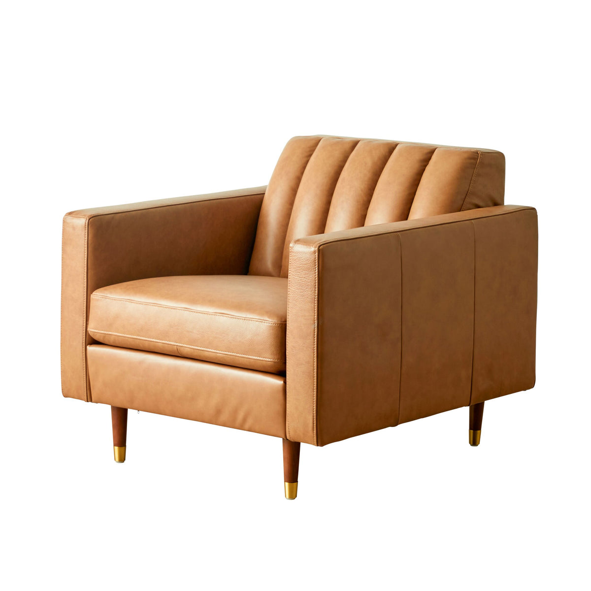 Stitch Leather Armchair Dakota Saddle