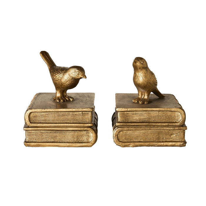Brass Songbird Bookends
