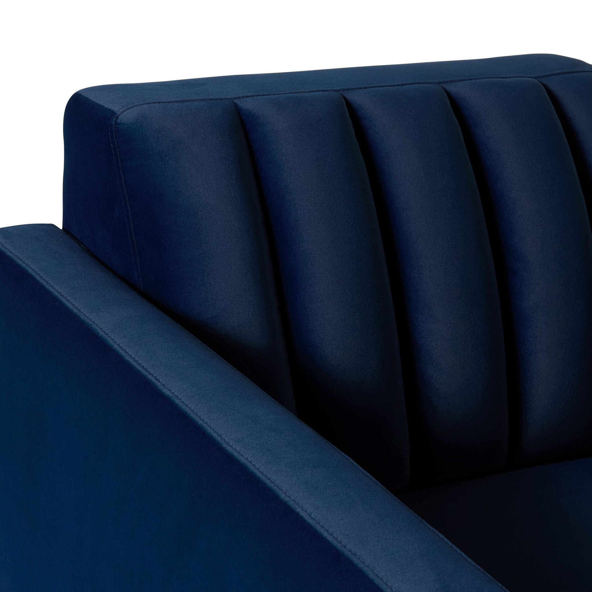 Stitch Velvet Armchair Indigo
