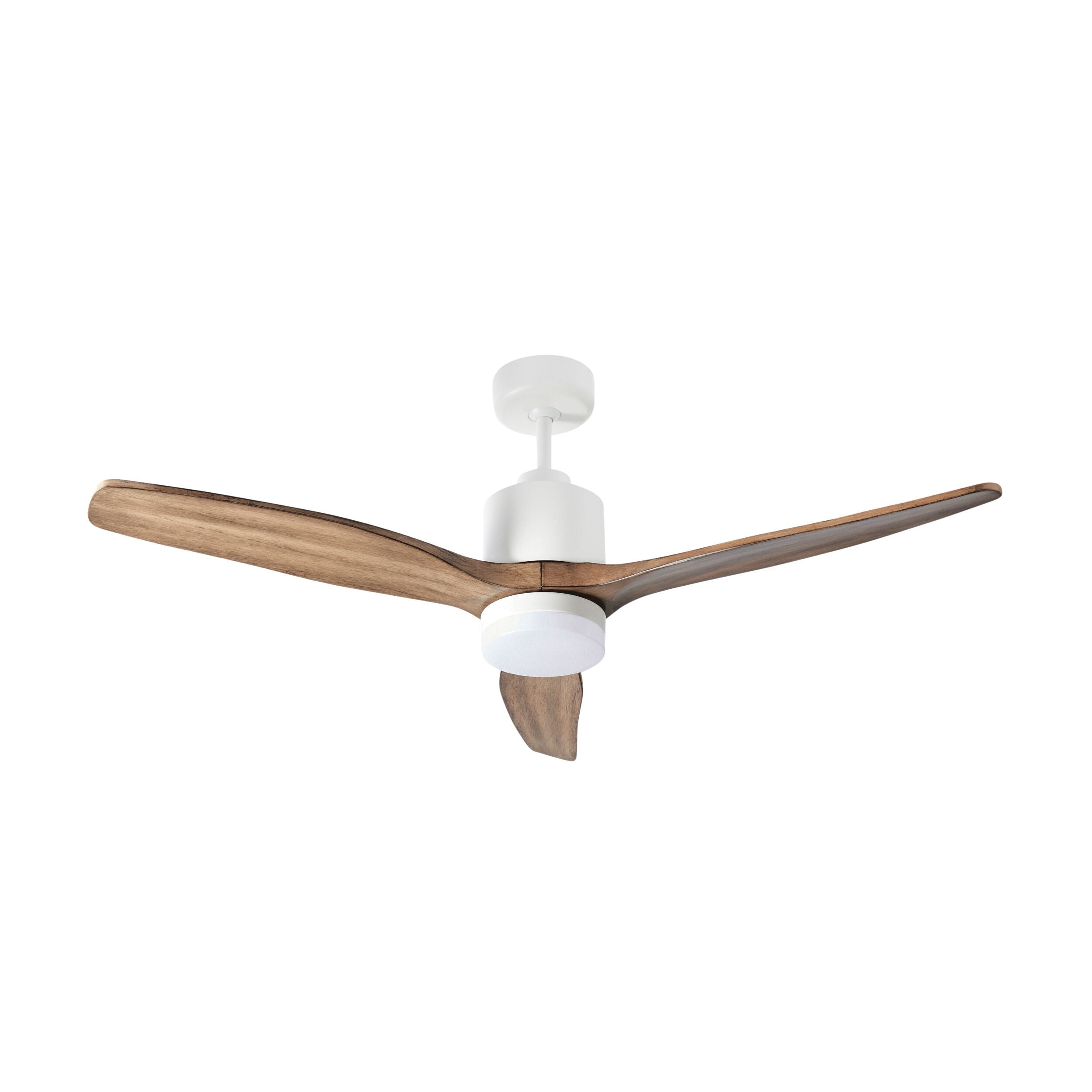 Nadi Indoor DC Ceiling Fan with LED Light & Remote - White & Ash Wood 122cm