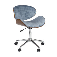 Jetson Desk Chair Timber Veneer Back Brushed Blue