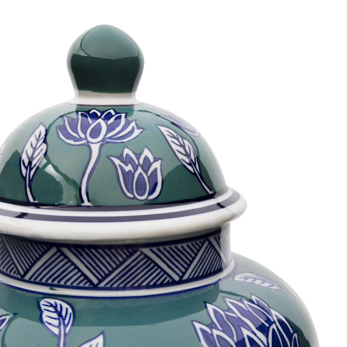 Celadon Eden Lotus Ginger Jar Small