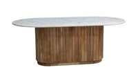 Cassius Coffee Table Oval Marble Top White