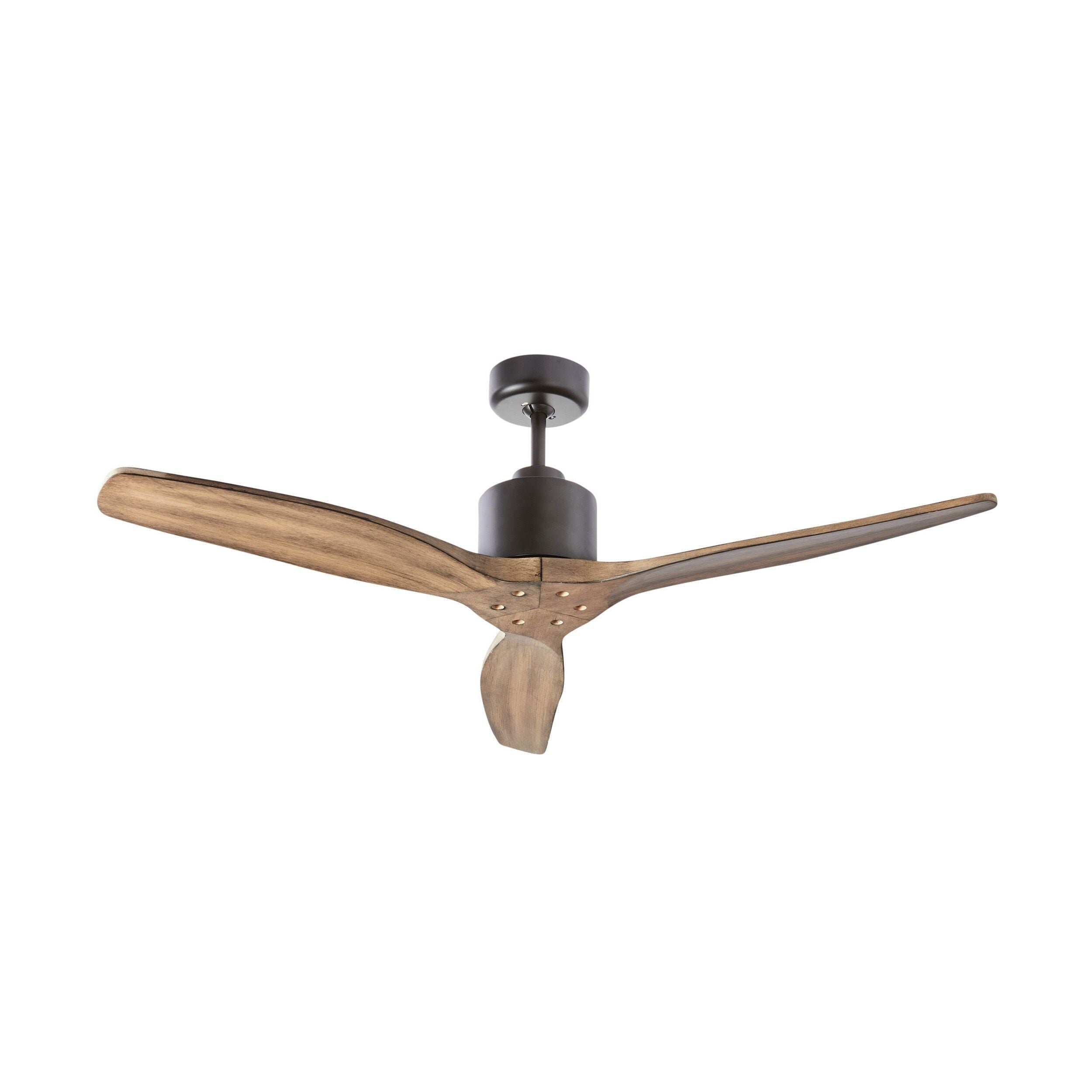 Nadi Indoor DC Ceiling Fan with Remote - Black & Ash Wood 122cm