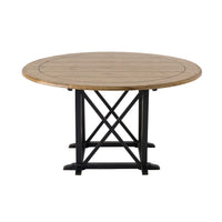 Provincial Oak Round Dining Table 140cm Distressed Black