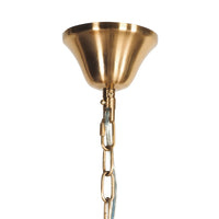 Ambrosia Satin Brass 6 Light Crystal Glass Chandelier
