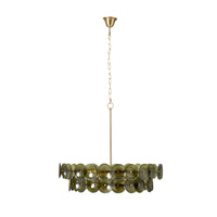 Sonny 8 Light Glass Chandelier Green 80cm Package