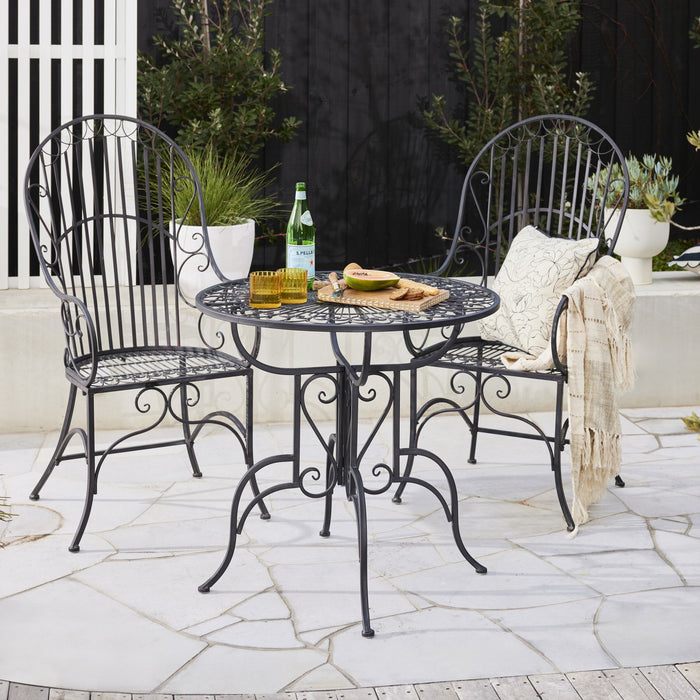 Arles Garden Table Black with 2 Arles Garden Chair Black Package