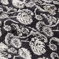 Fleurs Black and White Cotton Throw 220x250cm