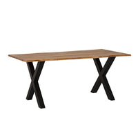 Live Edge Timber Dining Table with Cross Leg Base 180cm