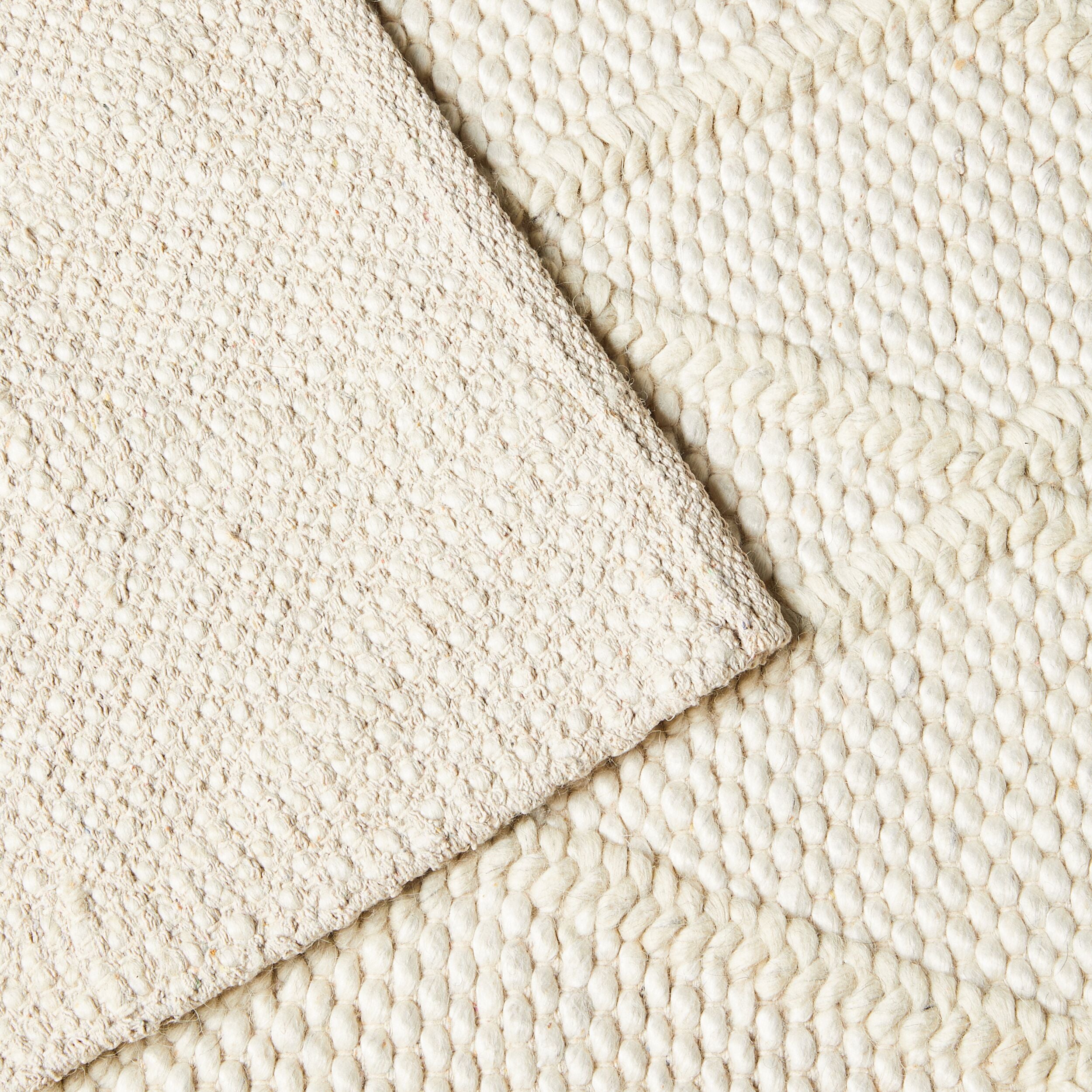 Diamond Trellis Hand Woven Viscose Cream Wool Rug 240 x 300cm