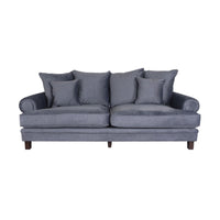 Lisette 3.5 Seater Velvet Deep Sofa Aura Storm