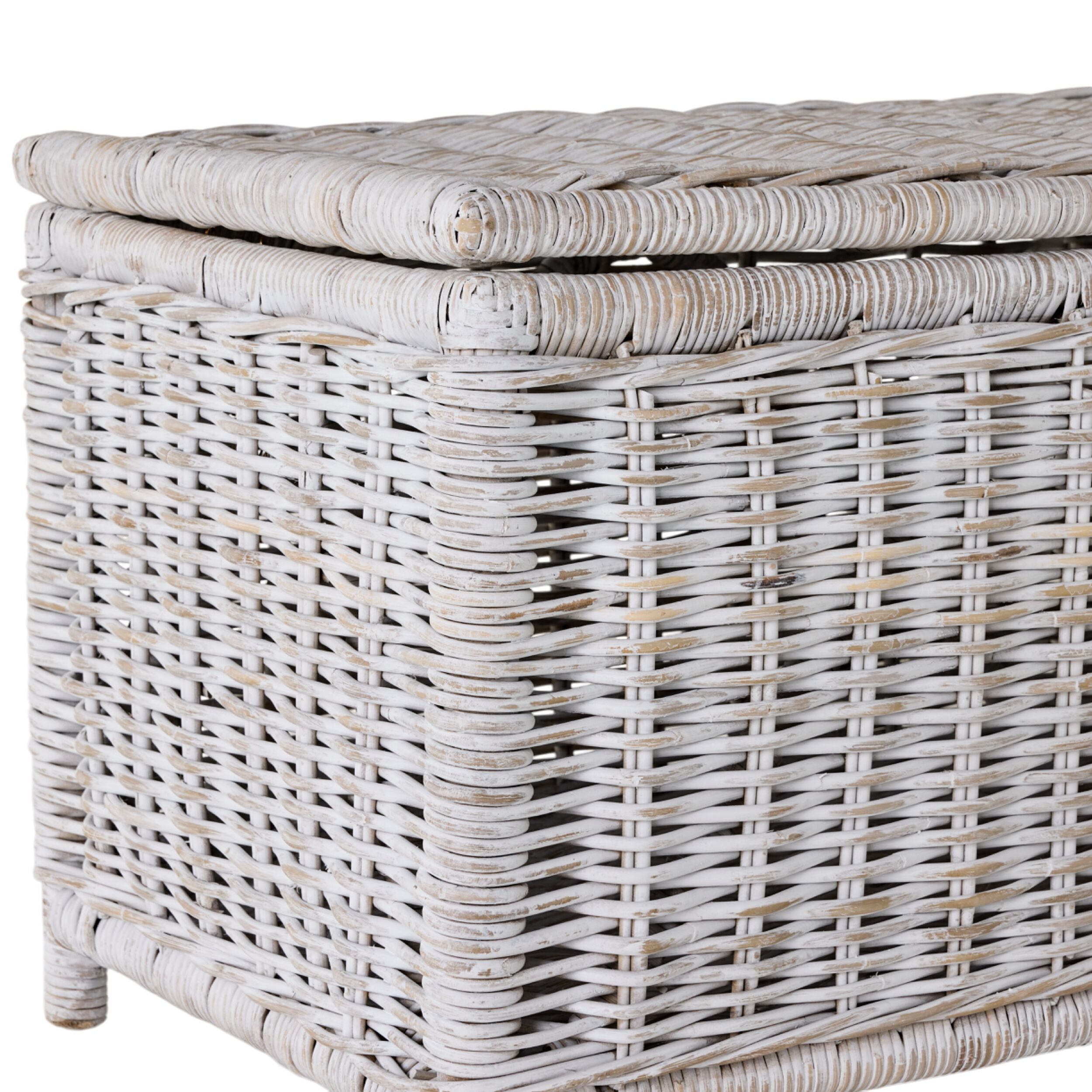 Lorne Blanket Box Large White Wash 78x51x51cm