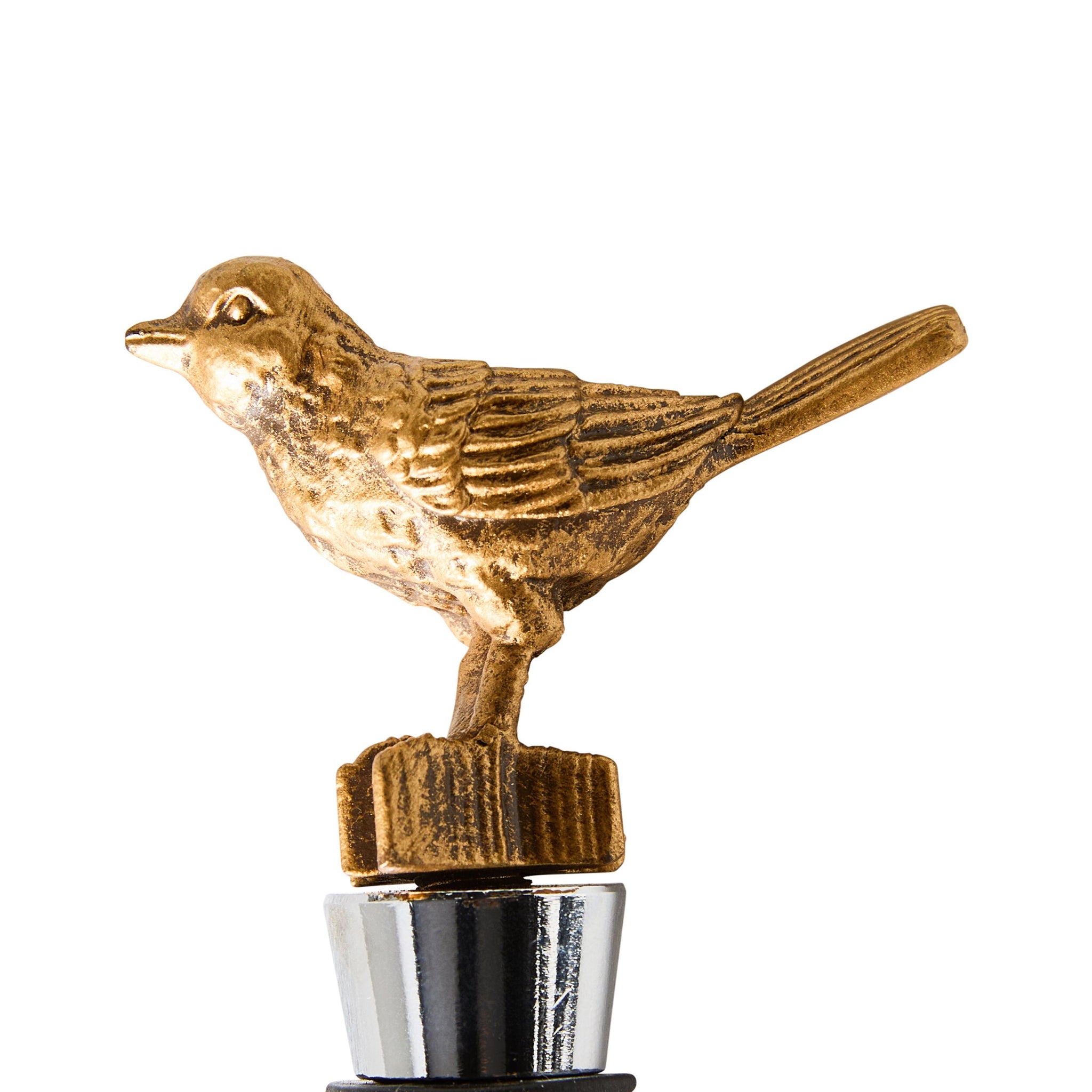 Brass Songbird Bottle Stopper