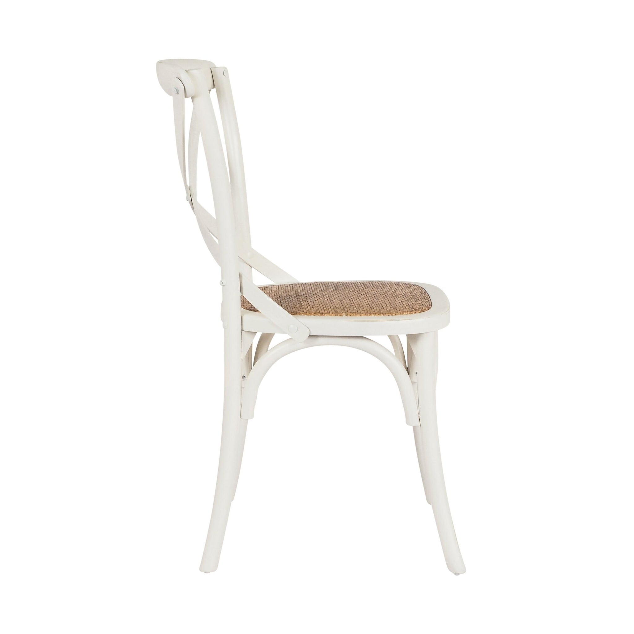 Provincial Cross Back Dining Chair Vintage White