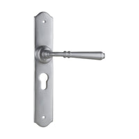 0749E Door Lever Reims Euro Pair Satin Chrome H240xW40xP70mm