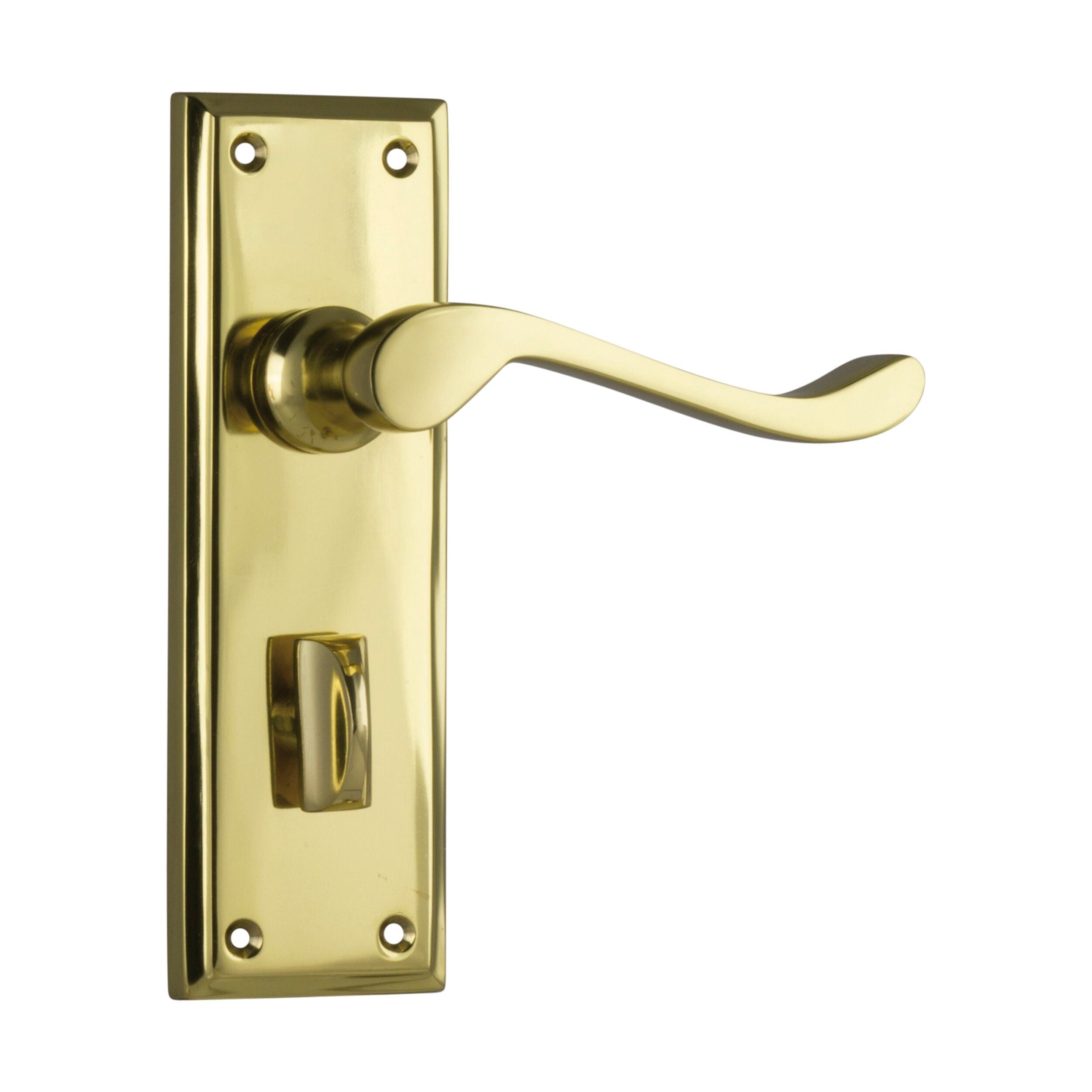 1076P Door Lever Camden Privacy Pair Polished Brass H152xW50xP60mm