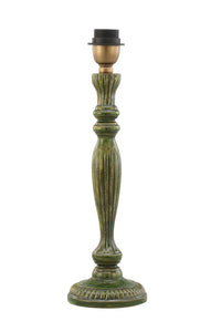 Zarina Meena Green Wooden Table Lamp Base 13x13x36cm