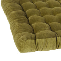 Samy Cotton Velvet Olive Green Seat Cushion
