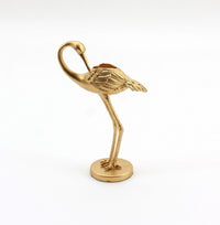 Brass Crane Candle Holder Short
